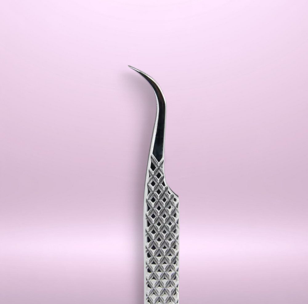 Pince Cil à Cil - courbée 75° 🌟PREMIUM🌟 pointes en couche de diamants