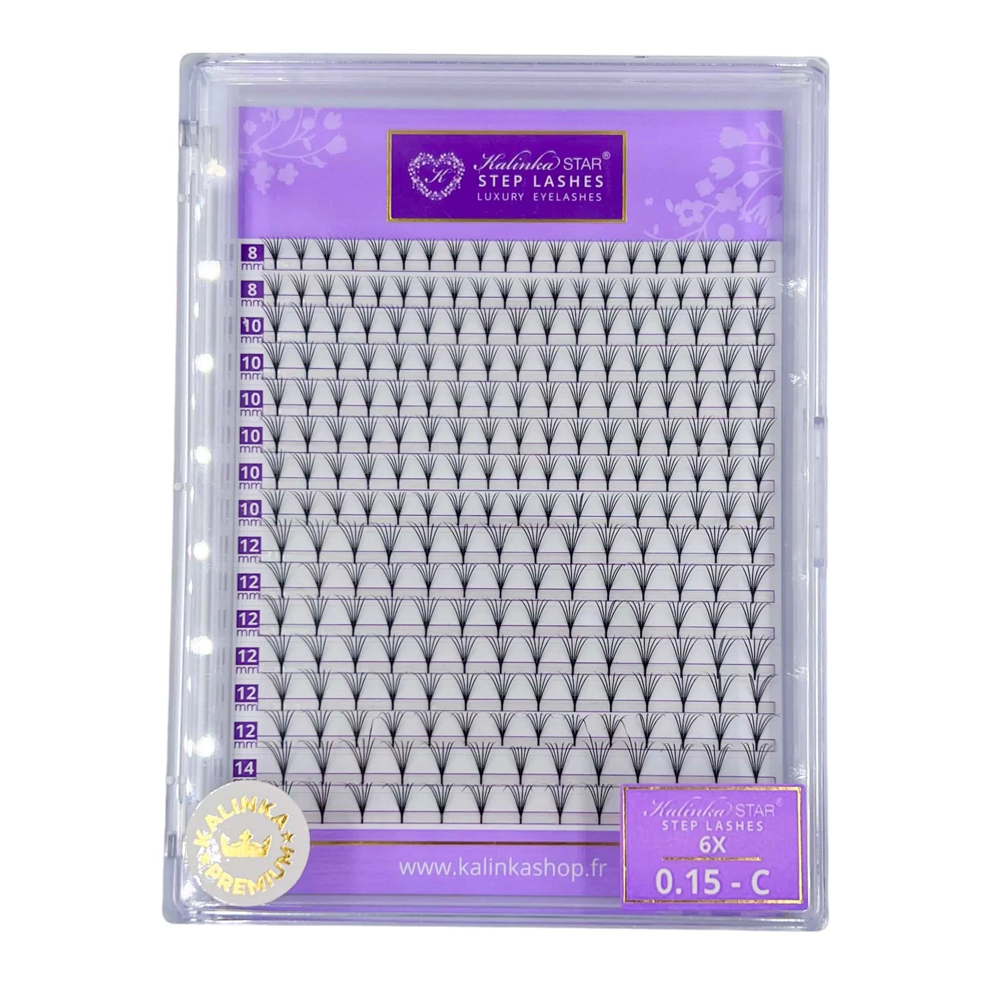 Cils 6X-STEP LASHES🟣TRAINING🟣-C-0.15-16L-PAIR